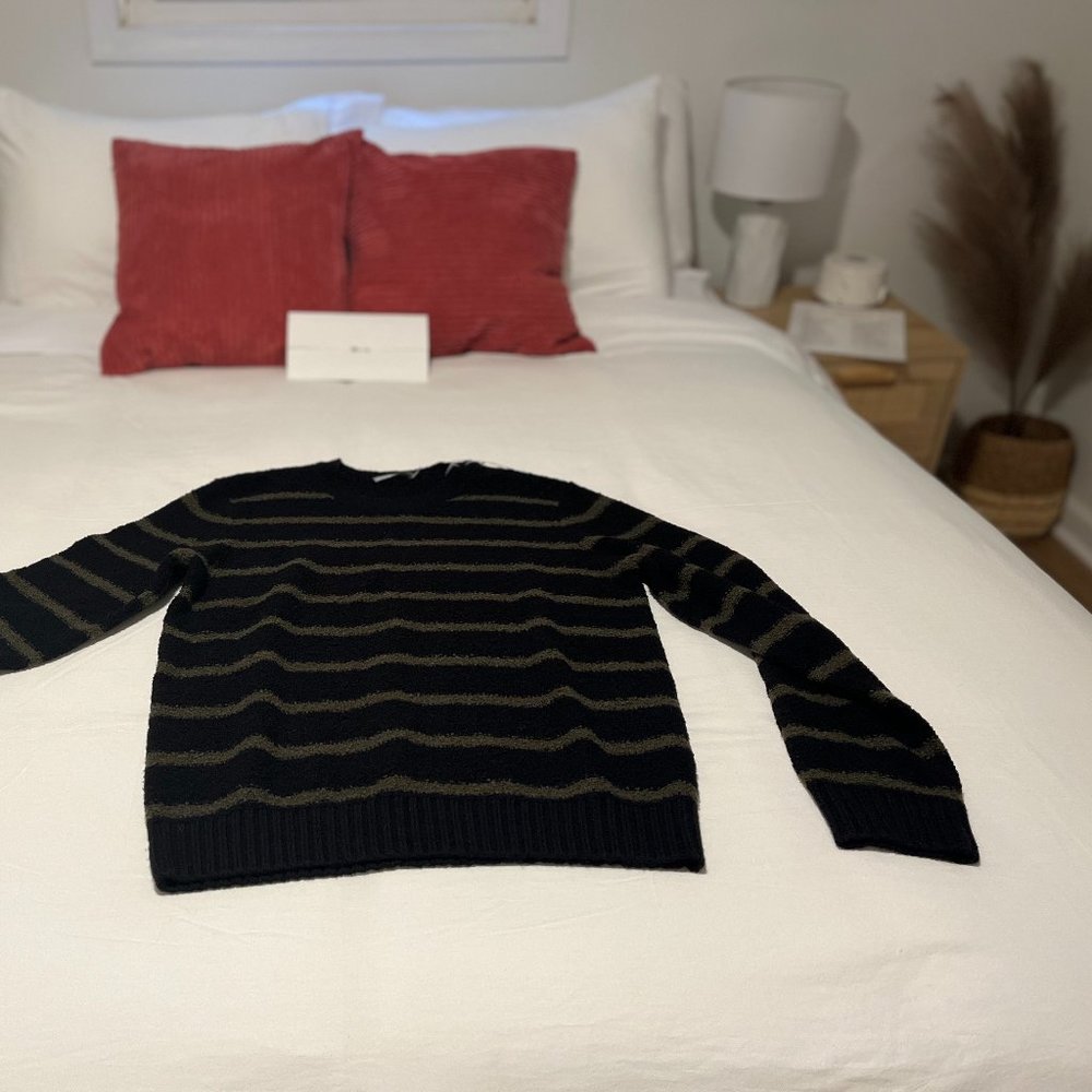 NWT Vince Black Sweater with Stripes